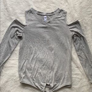 Children’s Cold shoulder bottom tie shirt